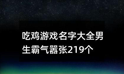 吃鸡名字高冷霸气的名字_冷酷吃鸡名字_凉鸡好听的名字